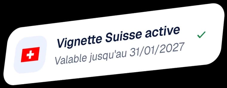 Notifications RoadCare+ : vignette suisse active, rappel de contrôle technique et eSIM prête pour le voyage